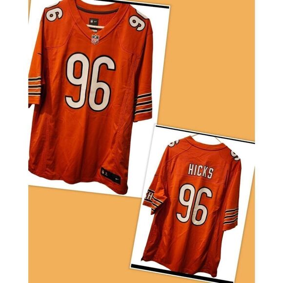 NFL Chicago Bears #96 Akiem Hicks Orange Alternate Jersey Size L NWOT - Picture 1 of 7